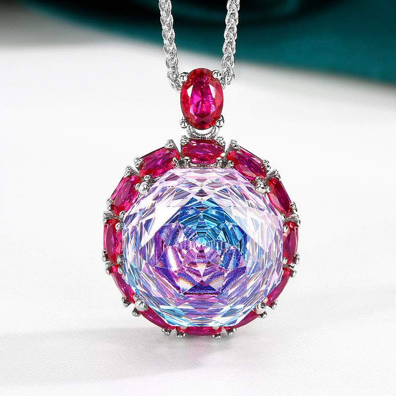 Schmuck Kupferboden Vergoldet Rosenschliff Trocken Farbverlauf Farbwechsel Leichter Luxus Anzug Heldinnenstein 18-16