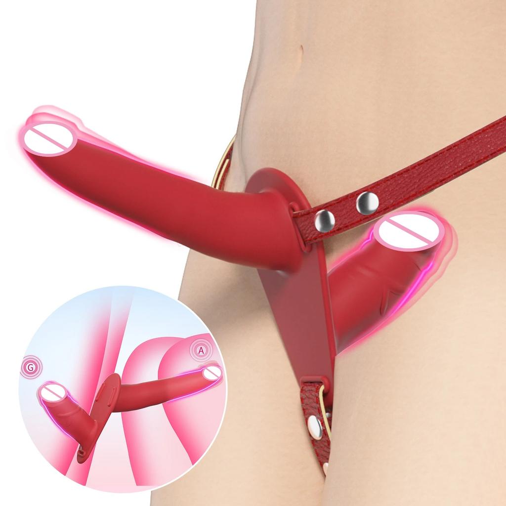 Strap On Wearable Double Penetration Cock G-Spot Dildo Panties for Lesbian Anus Vagina Massager Couples Sex Toys Adult Products