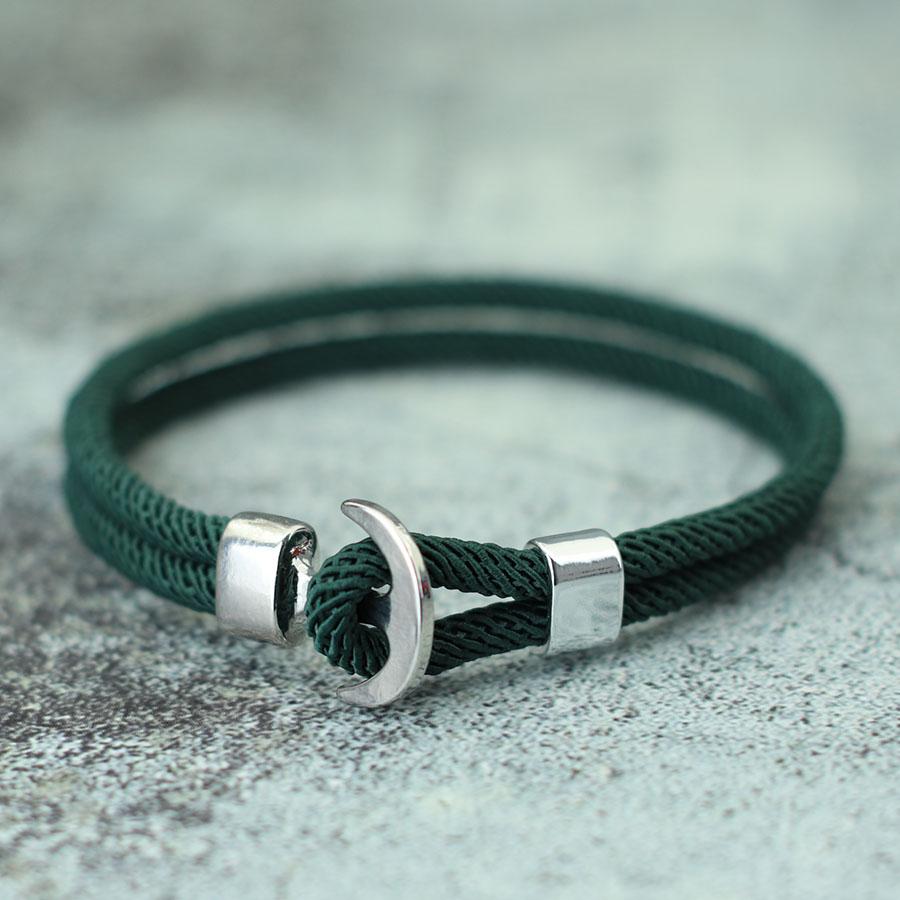 Modisches Herren-Marine-Schnurarmband Doppellagiges Mailänder Seil Nautisches Armband für Hombre Piratenanker Armband Zubehör