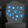 Blue Stars And Hearts Glow-In-The-Dark Toilet Sticker Self-Adhesive Removable Wall Sticker Bathroom Decoration Car Sticker