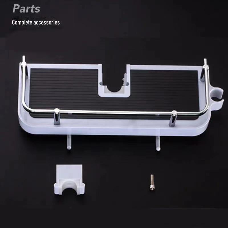 

Поддон для душевой штанги с крючком, без проколов - многофункциональная полка для хранения вещей в ванной комнате