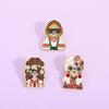 3/4Pcs Personalized  Nesting Doll Shaped Brooch Clip Creative Cartoon Commemorative Metal Jewelry Accessory Badge