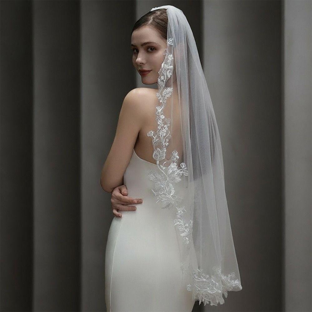 One Layer Bridal Veil Soft Tulle Bridal Headpiece Vintage Wedding Veil  Brides