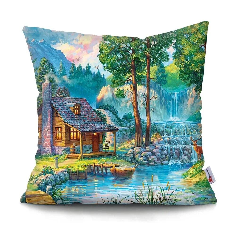 Neverland Ranch Rustic Landscape Pillowcase Polyester Print Sofa Chair Bed Cushion Cover Room Home Decor Embrace Pillowcase