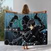 Cartoon Sword Art Online SAO Novel Flannel Blanket,Ultra Soft Warm Plush Throw for Home Bedroom Bed Sofa Camping Picnic gift