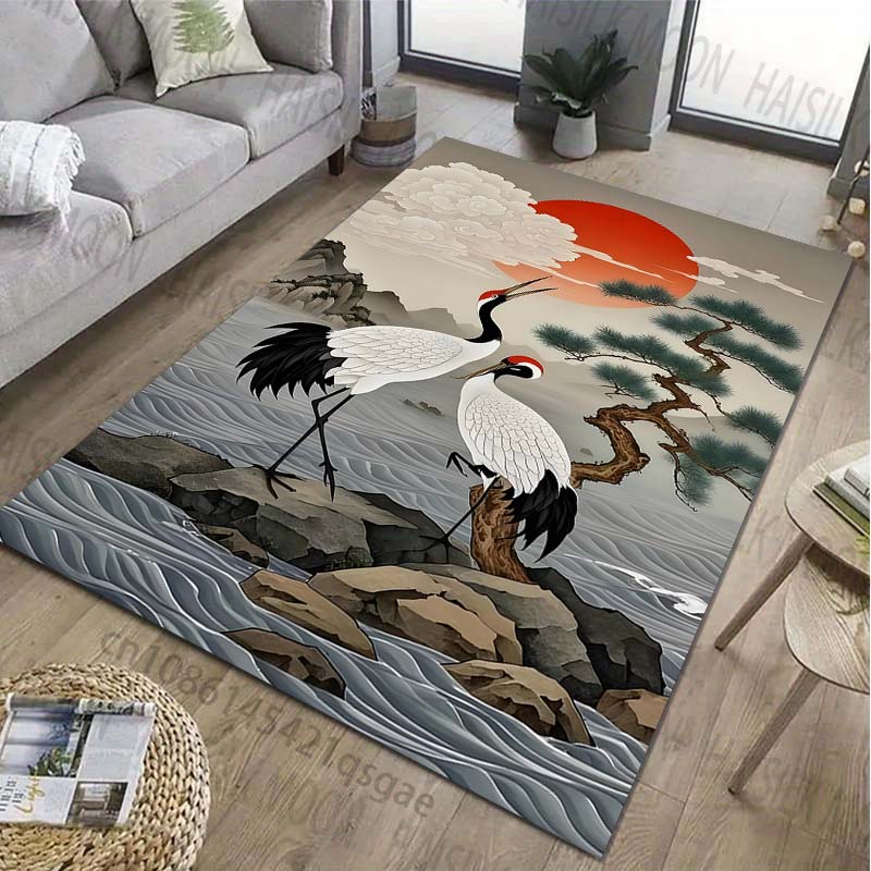 Heron 3D HD Print Large Area Carpet for Living Room Cartoon Childrens Bedroom Sofa Doormat Kitchen Floor Rug Anti-slip Decor Mat