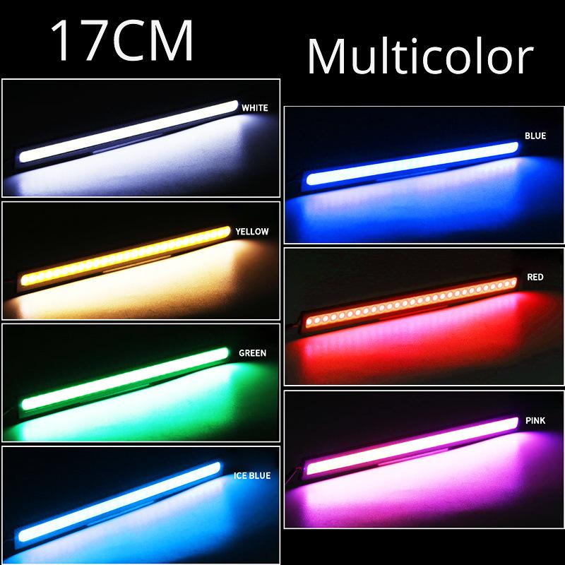 2ks 17cm COB DRL LED DC 12V 6000K Vodotěsné Denní svícení Auto Páskové světlo Auto COB Mlhové světlo Auto Styling Led DRL Lampa