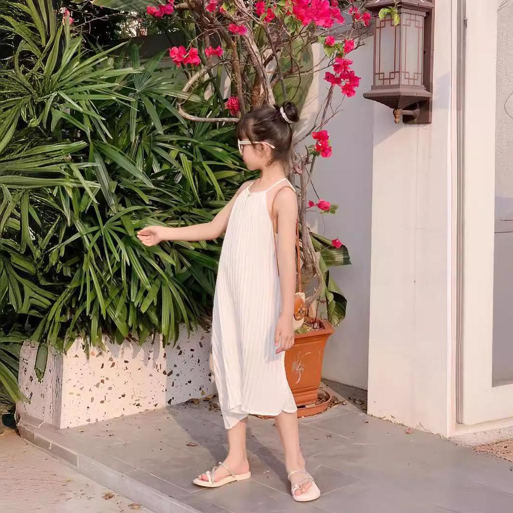 2024 Zomer Moeder-Dochter Seaside Geplooide Irregulair Rugloos Jurk