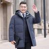 Mid-Length Premium Down Jacket for Middle-Aged and Elderly Men - Thick, Dad Style, Ideal Gift for Father or Grandfather, Plus Size Available