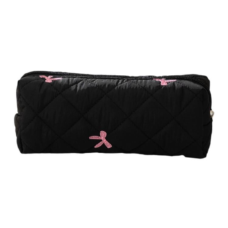 High Capacity Pencil Case Bowknot Print Pen Pouches Pencil Organizers Storage Bag Travel Cosmetic Bag for Women Student