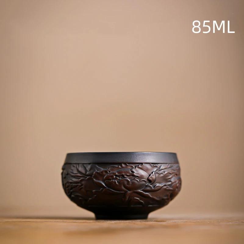 85ML Master Cup Hand-embossed High-end Ceramic Tea Set Cups Purple Pottery Kung Fu Tea Cup Ceramics Teaware Cup for tea