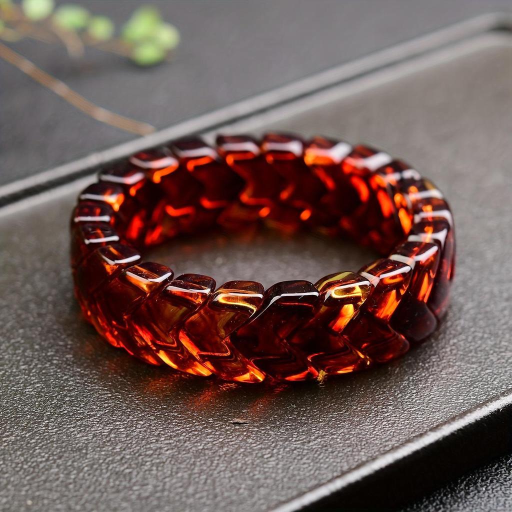 Bernstein Fischgräten Armband für Männer und Frauen - Ethnischer Stil