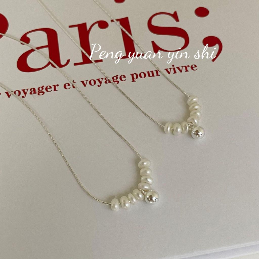 Su Chuang S925 Sterling Silver Freshwater Pearl Clavicle Necklace for Women - Korean Luxury Style