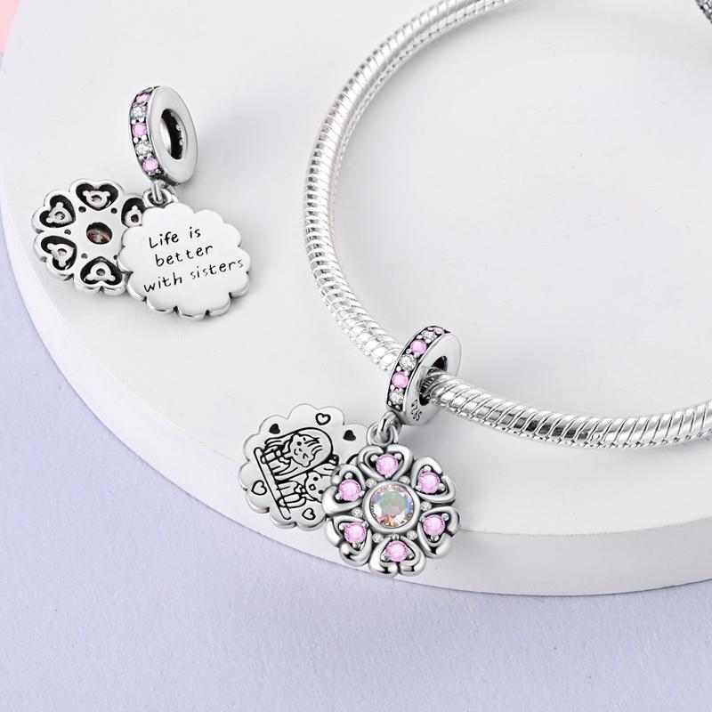 Copper Soul Sister Best Friend Love Beads Charms Pendant Fit Original Mula Bracelet Necklace Women Diy Jewelery