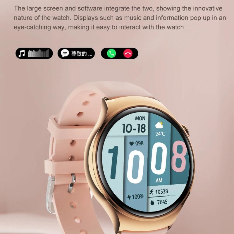 2025 Ny Dame Mote Smartklokke Kvinner AMOLED HD-skjerm GPS Puls Bluetooth-anrop Vanntett Utendørs Smartklokke for Xiaomi