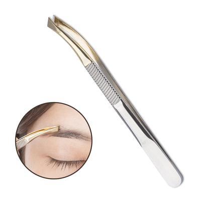 1PC Slant Tipps Augenbrauen Clips Edelstahl Wimpernverlängerung Pinzette Stirn Haarentfernung Pinzette Make-Up-Tools Augenbrauen Zange