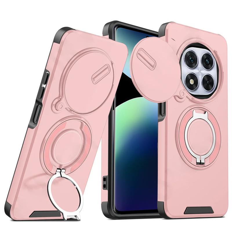 Slide Camera Lens Protection Phone Cases For Xiaomi Redmi Note 14 13 Pro Plus 5G Magnetic Ring Case Redmi 14C 13 5G Back Cover