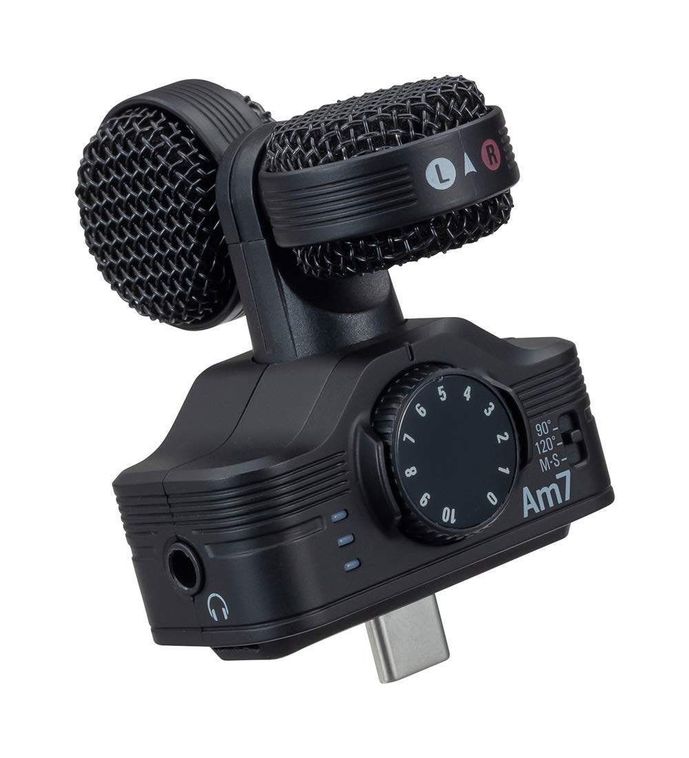 

ZOOM Am7 Мікрофон Android Зовнішній мікрофон Android MS Stereo Microphone Чорний Може робити селфі чорний
