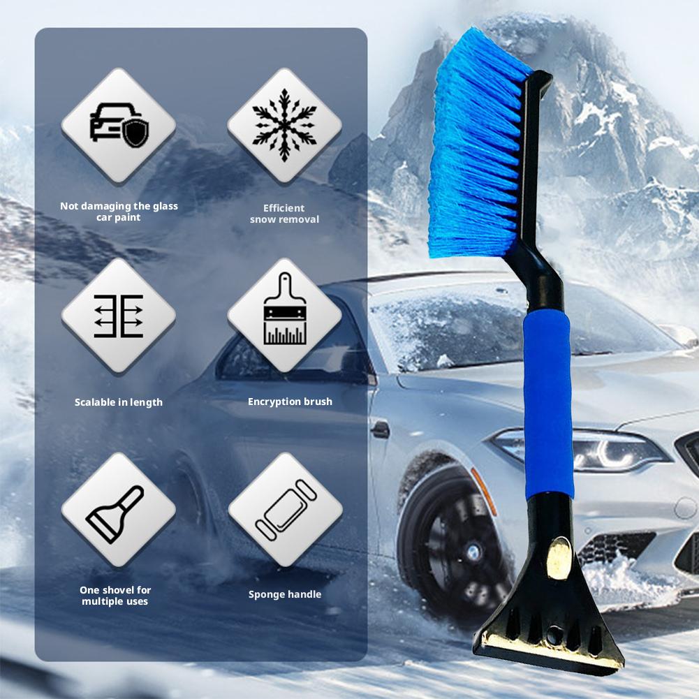 2 In 1 Car Snow Brush And Ice Scraper Car Scraper Snow Ice Foam Cleaner Ice Snow Scraper Grip Brush Car Brush Ergonomic Win A8M0