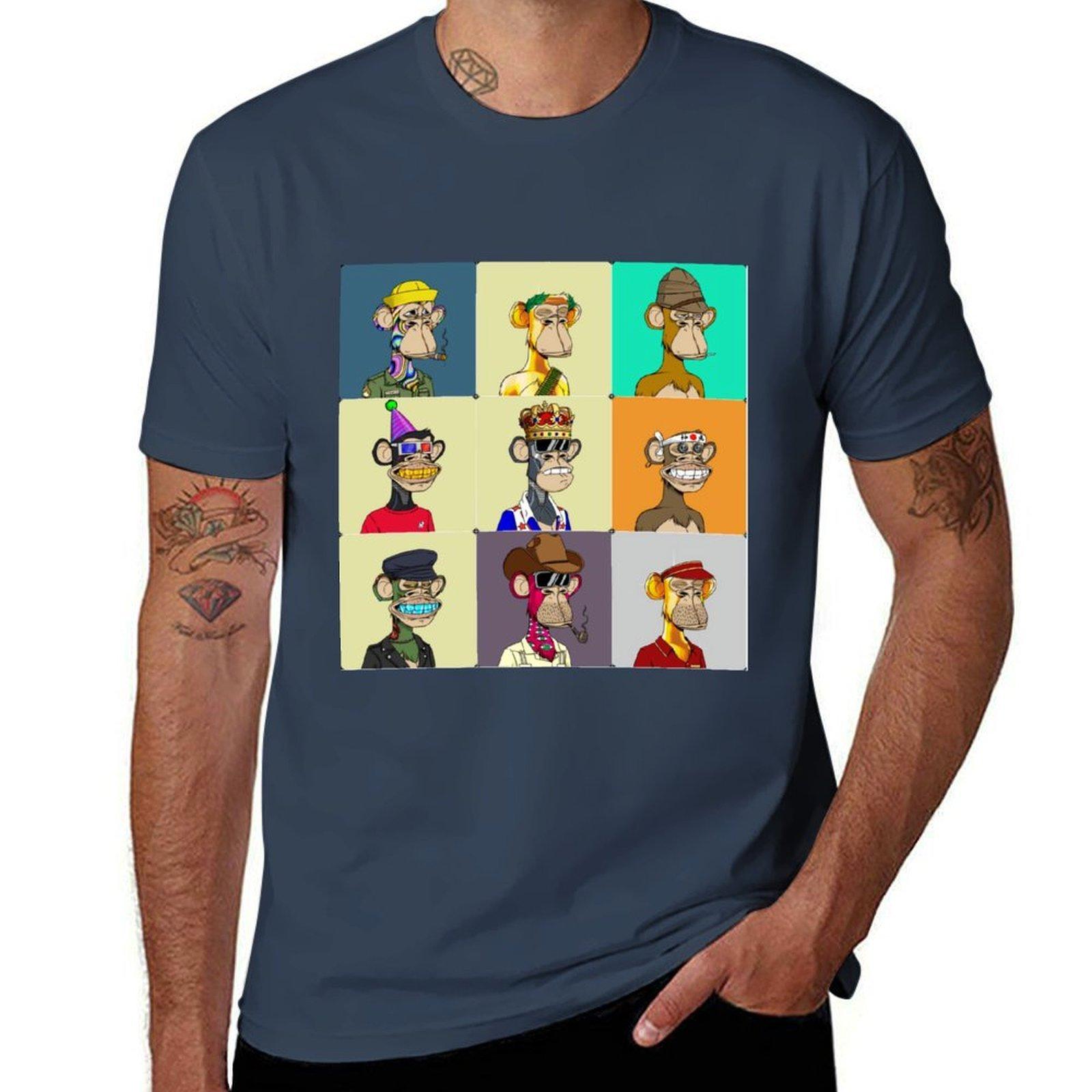 Bored Apes Nft Tshirt Outdoor Sports Short Sleeve Top S