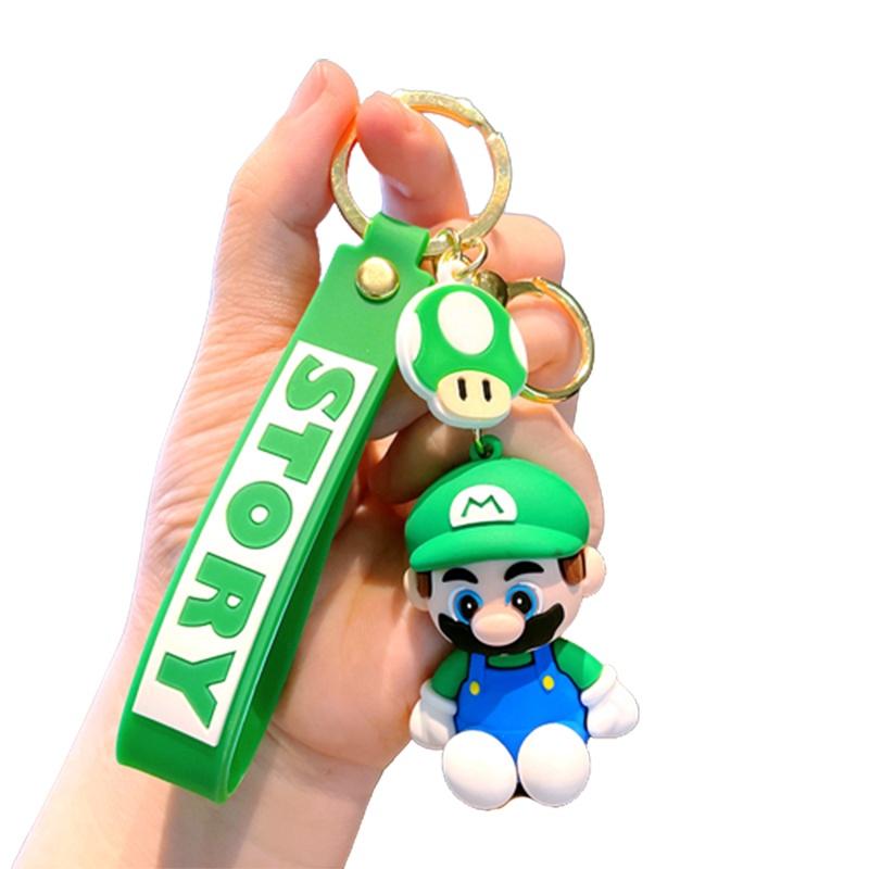 Keychain Mario Super Toy Cartoon Key Ring Bag Pendant Doll Kids Gifts Decorate