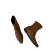 Inner Height-increasing Suede Square Head Short Boots Women's 2025 Autumn and Winter New Temperament Versatile Women's Boots, Wedge Heel Rear Zipper 