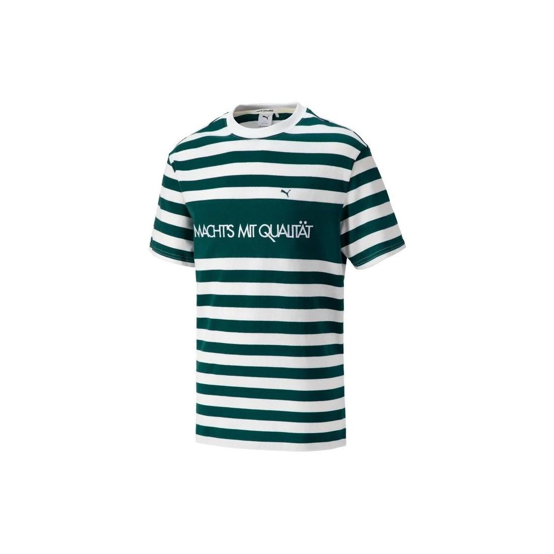 PUMA MMQ Striped T-Shirt  Green  Men s 537510-24 L