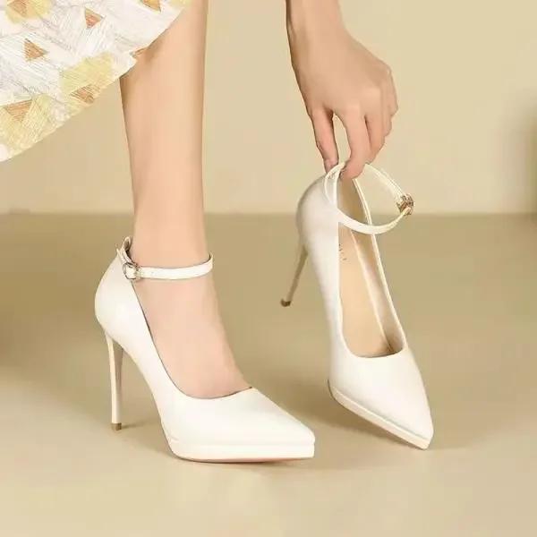 Fashion 2025 Sexy High Heels Shoes Sandals Ladies Pointed Pumps Work Dress Professional Slip On Lace-Up Basketball Platform