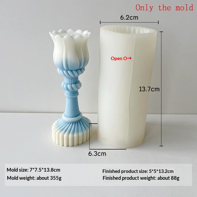 1ks Ručně vyráběná vonná svíčka Sádrové pryskyřičné formy DIY Květiny Tulipán Silikonová forma Domácí sušenky Čokoládové bonbony Pečicí nástroj