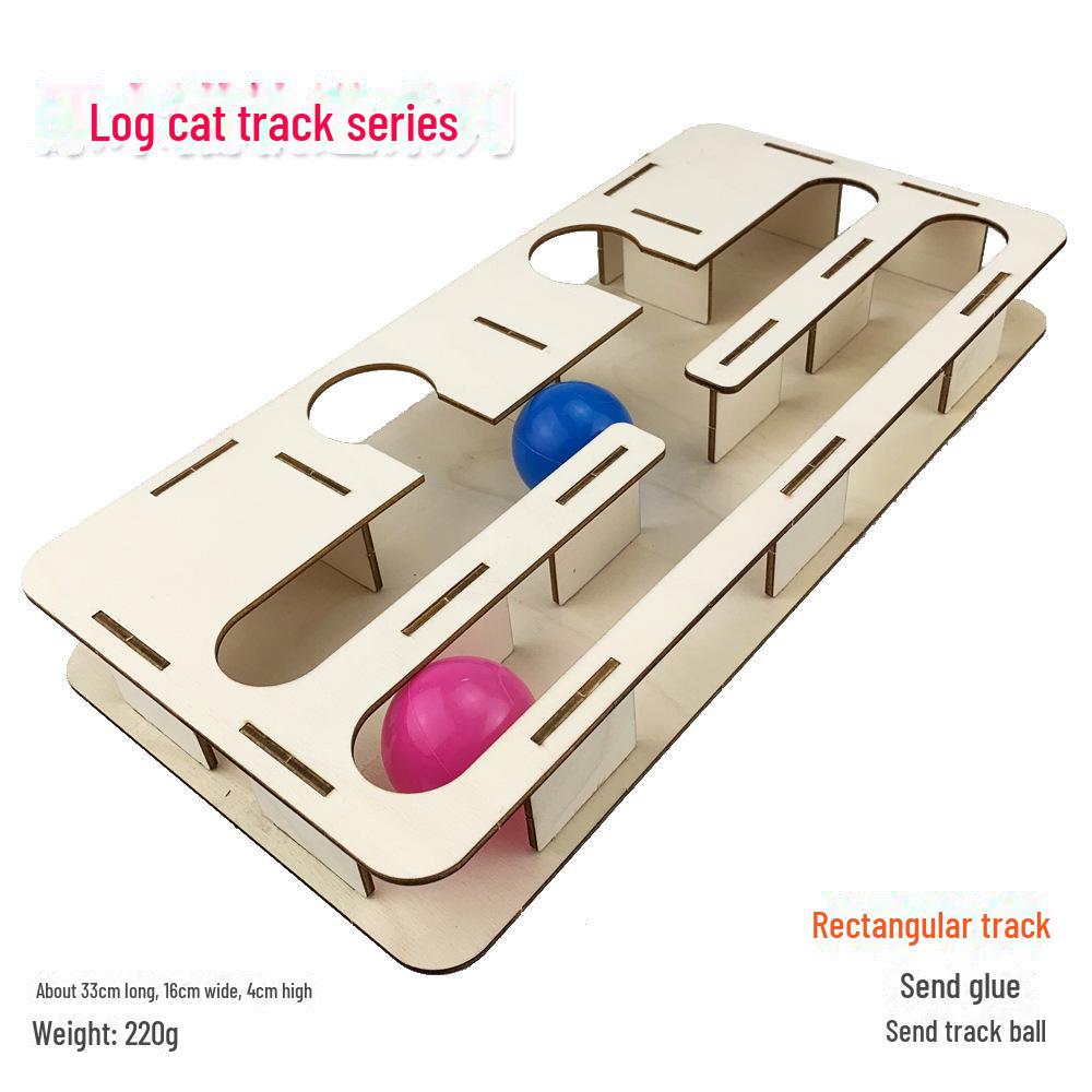 Interactive Solid Wood Cat Toy with Climbing Frame and Nest