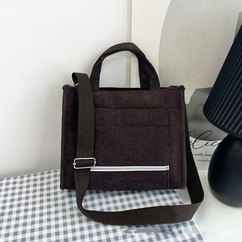 Vintage Shoulder Backpack Corduroy Polyester Female Tote Bags Fashion Crossbody Bags  Women