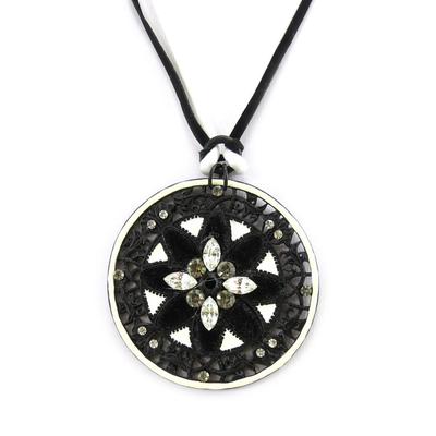[A7966] - 'Magic Dial' Designer Necklace Black / White