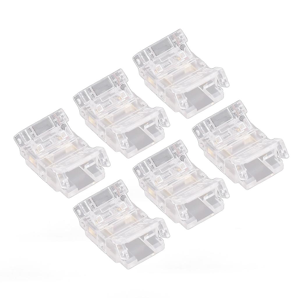 20PCS LED Strip to Wire Connector 2 Pin Transparent Solderless Gapless LED Adapter Connectors