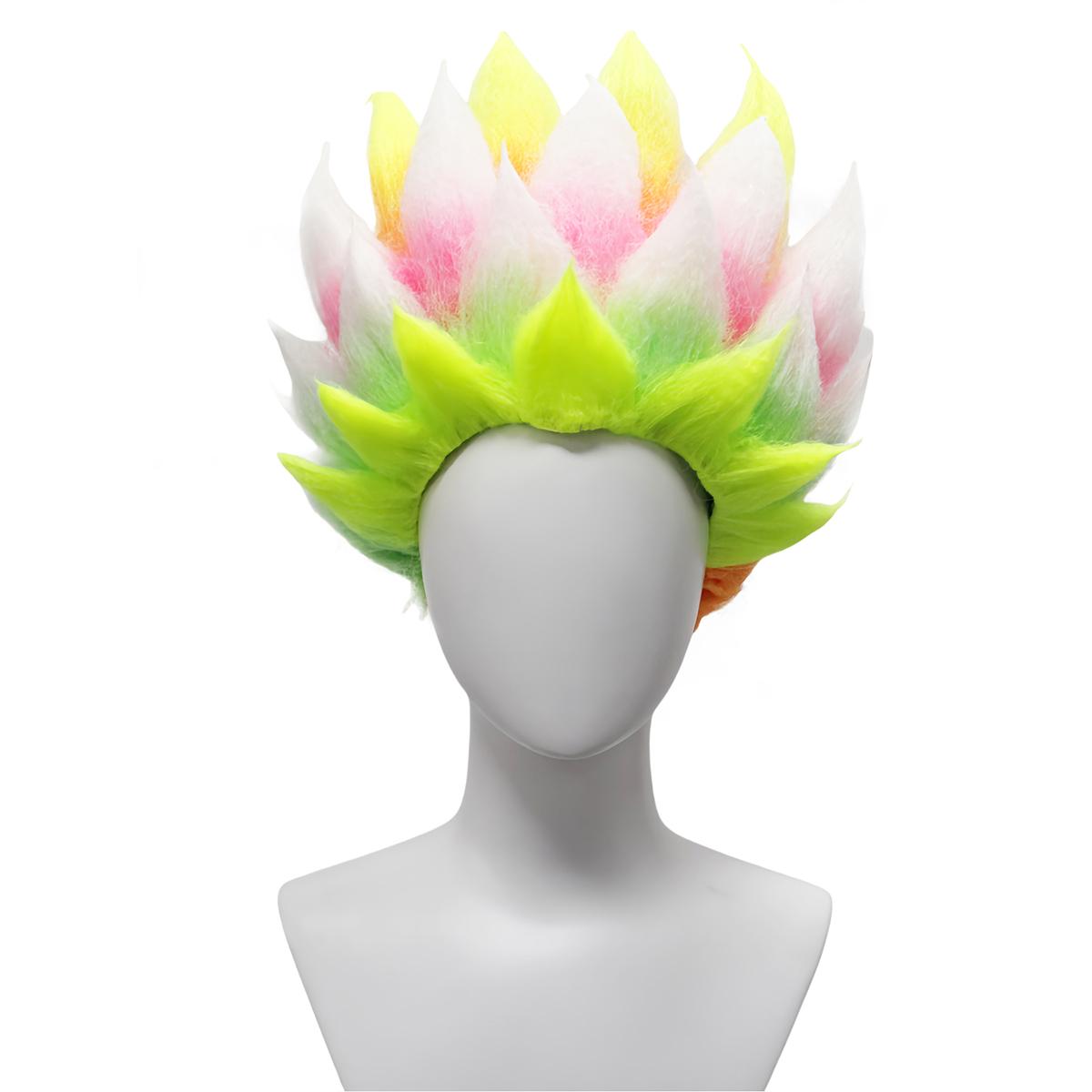 

Colorful anti-warped pointed synthetic wig dragon fruit color party trick wig holiday wig