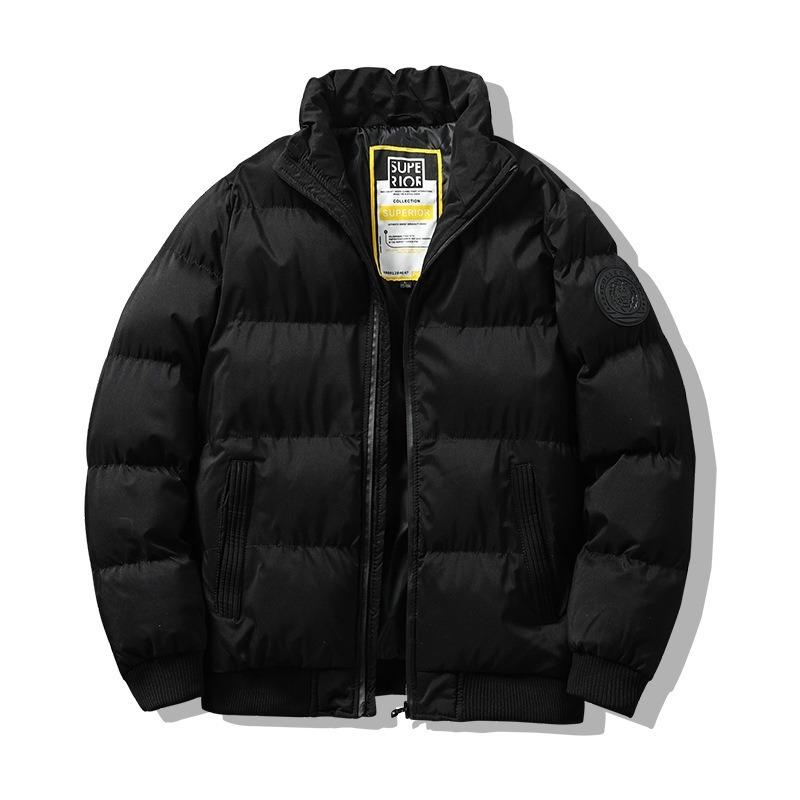 Men s Cotton-padded Jacket Autumn and Winter New Cotton-padded Jacket Trendy Brand Thickened Cotton-padded Jacket Large Size Jacket Men M чёрный