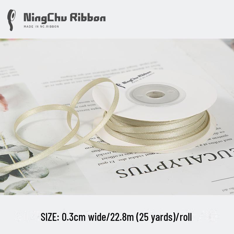 3mm Double-Sided Satin Silk Ribbon for DIY Gifts, Bows, Bouquets, and Baking Packaging