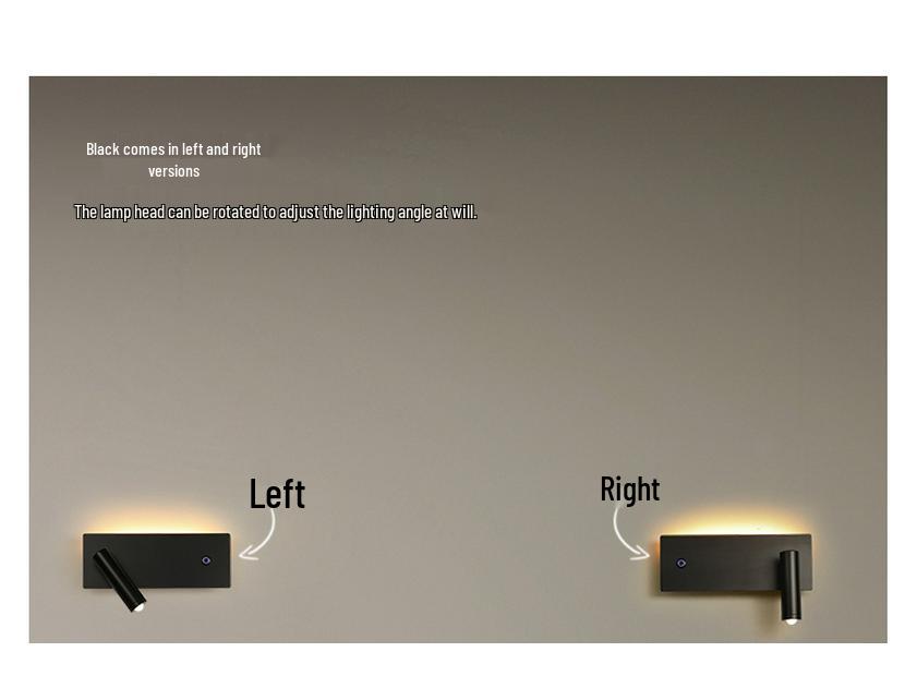 Italian Minimalist Bauhaus-Style Rotatable Wall Lamp with Switch for Bedroom