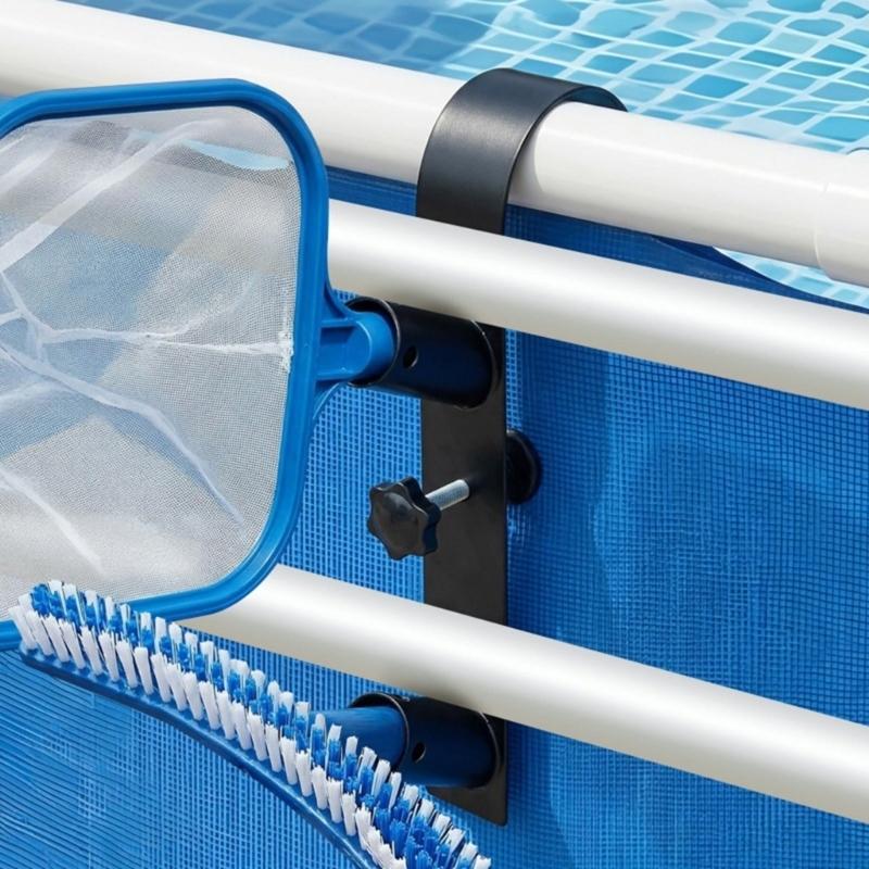 Flexible Pool Hangers Set Of 2 Strong Metallic Suspension clamps For Swimming Pool Accessories And Maintenance Equipment