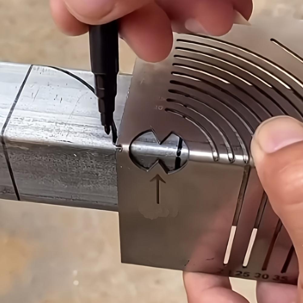 1pc Stainless Steel Bending Radius Tool, Multifunctional Corner Bending Tool, Suitable for Square Pipes, Angle Measurement and Marking