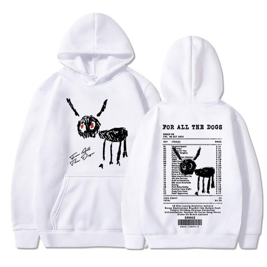 Vintage Rapper Drake for All The Dogs Hoodie Men's Fashion Hip Hop Sweatshirts Vintage Casual Oversized Hoodies Streetwear Y2K