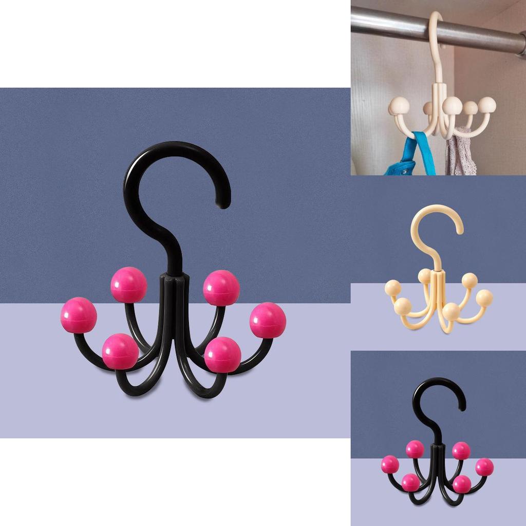 Multipurpose Six Claw Hook With Rotating Claws For Home And Dormitory Storage