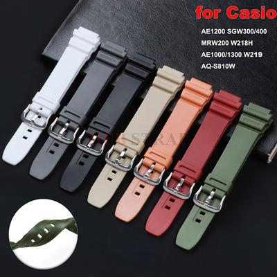 Watch Strap for Casio AE1200 SGW300/400 MRW200 W218H AE1000/1300 W219 AQ-S810W Electronic Sports Diving TUP Watch Band 18mm