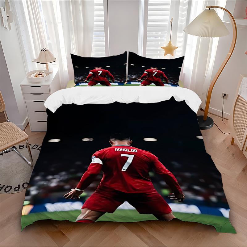 Ronaldo Number Football Jersey Print 3Pcs Bedding Set,Duvet Cover with 2 Bedro,Pillowcase Home Birthday Gift
