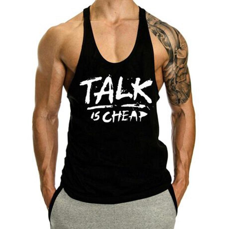 

Мужской жилет без рукавов в форме буквы I для фитнеса, тренировок мышц, бега и баскетбола L