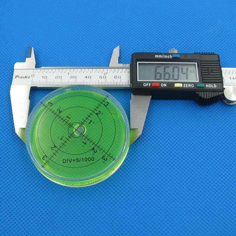 66*10mm Spirit Bubble Level Degree Mark Surface Circular Leveling Bead for Measuring Tool Five Color Available 1PCS