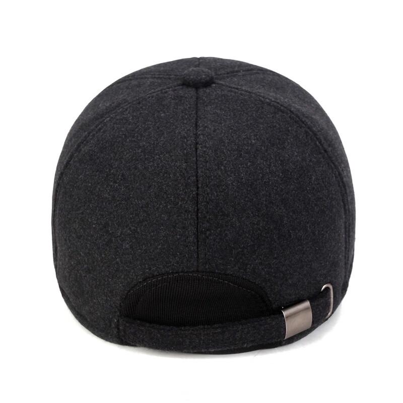 ZHENYUEQI Men's Winter Woolen Ear-flap Baseball Cap