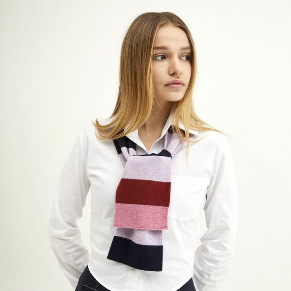 Dal Cashmere Double Sided Petit Cashmere Scarf Pink Navy Single option