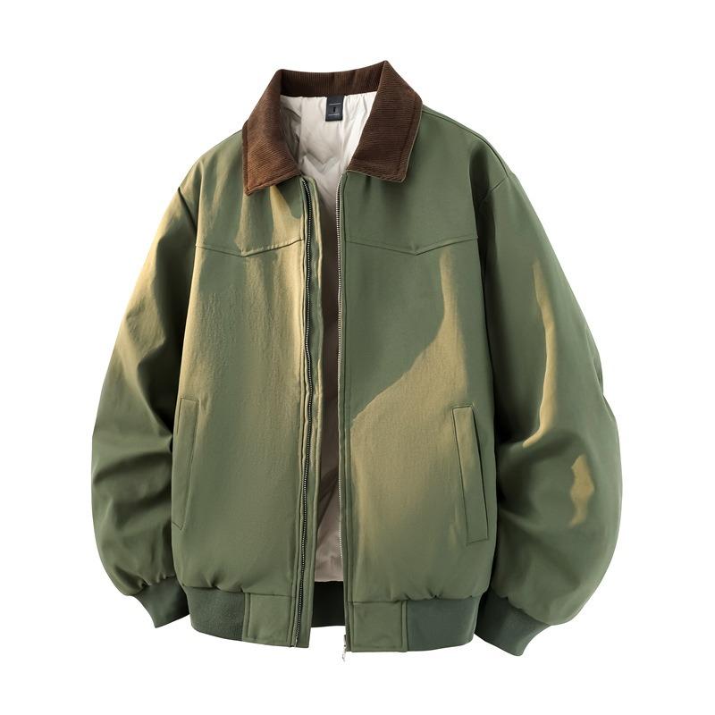 

Anti-wrinkle down jacket men s winter lapel% white duck down casual cold-resistant loose solid color coat 4XL