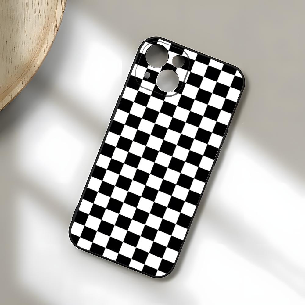 C-Checkerboard Phone Case For IPhone 17 Pro Max 15 Pro 16 14 Plus 12 13 Mini 11 Pro Shockproof Soft Cover
