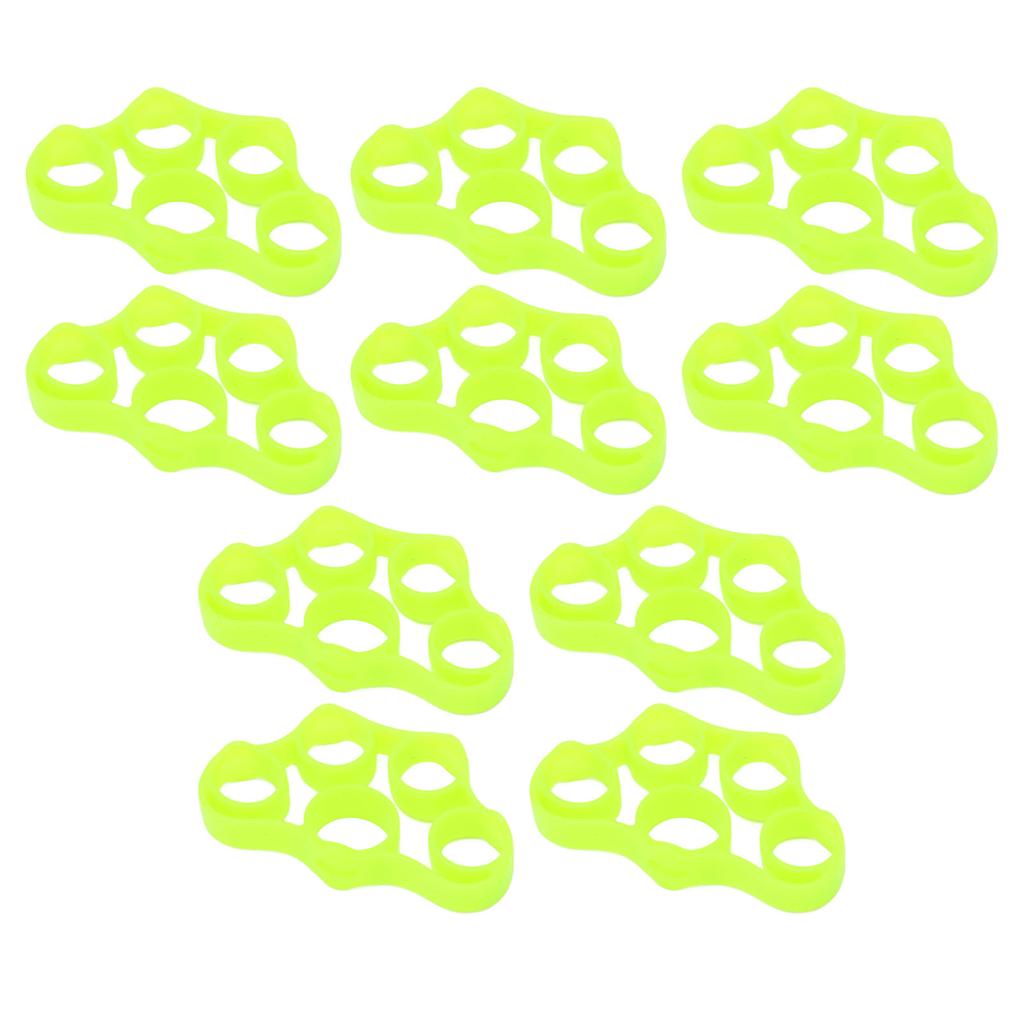 10Pcs Finger Exerciser 6.6LB Green Soft Flexible Silicone Portable Skin Friendly Finger Stretcher